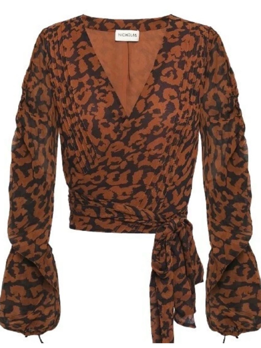 Nicholas SILK wrap Leopard print blouse- SUPER CUTE!